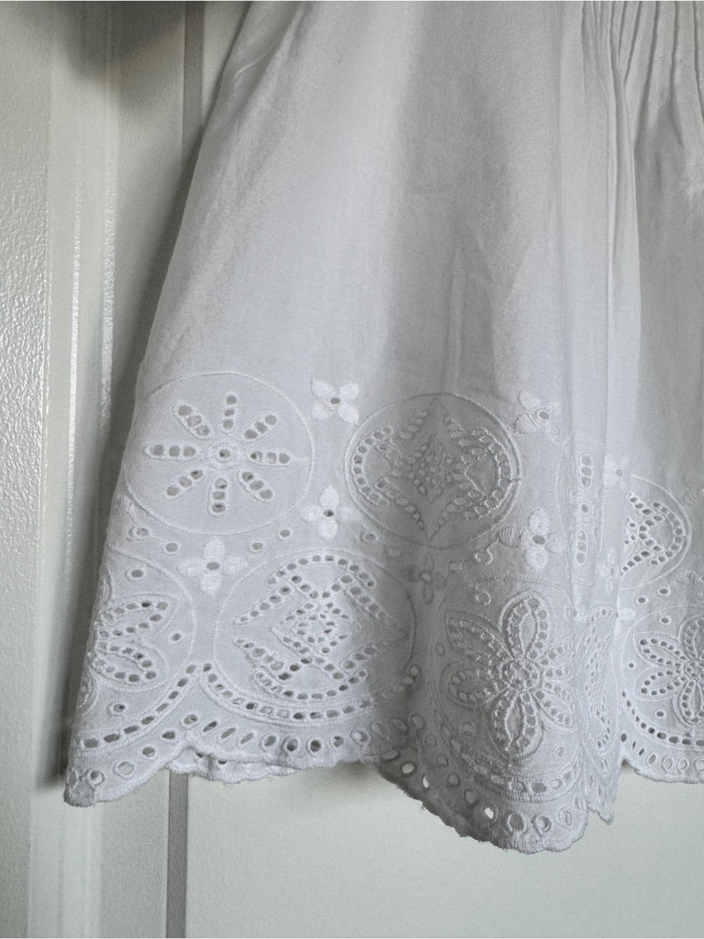NWT MADEWELL Embroidered Pintuck High-Neck Top White Medium 100% Cotton NZ462 - Picture 4 of 15